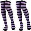 ZEACCT 2 Paia di Calze Lunghe a Righe per Ragazze - Accessori per Costumi & Cosplay - Ideali per Vestiti di Natale & Halloween - Calze al Ginocchio Morbide per Feste a Tema