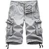 tacniseyw Pantaloncini cargo da uomo con elastico in vita con fibbia per cintura e abbottonatura, pantaloni corti da lavoro da uomo, pantaloni cargo lunghi al polpaccio, pantaloni casual con tasche