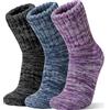 Sandsuced Calze Lana Merino Uomo Donna Calde | Lana Merino, Caldo, Spesso, Termico, Traspirante, Inverno, Unisex, Lavoro, Comfort, Regalo, 3 Paia