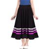 Freebily Gonna Lunga Bambina Elastica Vita Chiffon Abito Vintage Tulle Gonnellone Nero Vestito Danza Classica Danza del Ventre Maxi Mare 6-12 Anni