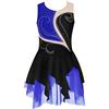 TiaoBug Vestito da Pattinaggio Artistico Bambina Abito da Balletto Body da Ballo Ballerina Skating Danza Ginnastica Leotard con Strass Tutu Senza Maniche 5-16 Anni