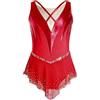 MSemis Vestito da Pattinaggio Artistico Bambina Ginnastica Leotard Body Danza Classica Moderna Ballerina con Strass Abito da Ballo Lirico Contemporaneo Dancewear