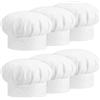 Classicseali 6 cappelli da chef per bambini, cappelli da chef elastici | Cappelli da chef bianchi per bambini, 50-54 cm, cappello da chef perfetto per cuocere, feste in cucina