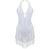 Oyolan Body da ginnastica da donna con strass stretti, vestito da danza senza maniche, pattinaggio artistico