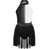 inhzoy Body da Ginnastica Artistica Bambina Vestito da Pattinaggio Artistico con Strass Balletto Body da Ballo Lirico Latino Contemporaneo Costumi di Danza Classica Moderna