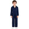 YiZYiF Tuta Intera da Lavoro in Cotone per Bambini Fascia Elastica Tuta Protettiva Costume per Ragazzi Pilota Salopette Tutina Completo Operaio Meccanico Zip 6-16 Anni