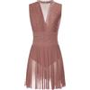 Agoky Vestito da Danza Lirica per Donna Senza Schiena con Strass Abito da Pattinaggio Artistico Body da Ginnastica Artistica Abito da Ballo Latino Samba Dancewear