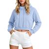 Uwdiohq Felpa Corta da Donna, Casual, A Maniche Lunghe, con Tasca Rossa Strass Donna Invernale Cerniera Pile Cotone Primavera Lunga Essentials Cappuccio Zip Trekking Orsetto Estiva Aperta Bianca