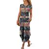 Minetom Donne Abito Lungo Vestito Manica Corta Estivo Casual Floreale Fiori Spiaggia Vacanza Abiti con Tasche