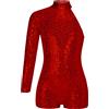 Zaldita Jumpsuit da Pattinaggio Artistico Bambina Ragazza Tuta Lucida da Danza Jazz Bodysuit da Ballo Latino ChaCha Spettacolo Teatrale Body da Balletto Paillettes