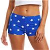 Cusghjbsg Pantaloncini da donna con stampa a stelle blu e bianche, pantaloni elasticizzati per Halloween