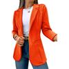 Onsoyours Blazer Donna Elegante Cerimonia Curvy Maniche Lunghe Aperto Davanti Colletto Cappotto Ufficio Business Blazer Gilet Tailleur Giacca da Lavoro in Tinta Unita