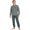 Karelpiù Pigiama Uomo Invernale in Cotone Caldo Interlock 100% - Taglie Over Size -Completo Lungo Due Pezzi Aperto o Chiuso - Set da Notte Classico o Sportivo -