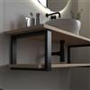 Liberum Collis Mensola/Console per Lavabo, Crema, Profondità 40 cm - supporto in acciaio fatto a mano 50x25 mm per lavabo da appoggio e piano lavabo, stile industriale, 1 pezzo