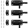 TOOINKCV 3 Chiavistello per Porta in Legno, Serrature per Porte, 68x32 mm/Nero | Catenacci Serratura Porta Esterna Legno, Chiavistelli in Acciaio Inox, Chiavistelli Scorrevoli per Porte, Cancelli, Finestre