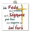 F.LLI BONELLA Piastrella Frase sulla Fede Sapere che il Signore Farà 10x10 cm Ceramica | Ceramica di Sassuolo, testo in rilievo, cordino in raso, scatola regalo finestrata. Made in Italy, Fratelli Bonella 1931