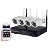 EACH ITALY KIT DI VIDEOSORVEGLIANZA CON 4 TELECAMERE NVR LAN WIRELESS FULL HD WIFI CW567