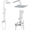 Cesinkin Colonna doccia con miscelatore monocomando cromato regolabile in altezza colonna doccia set doccia in acciaio inox con doccetta bagno