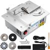 GUIVACI Mini sega circolare da tavolo con 4 lame, sega da tavolo di precisione da 96 W, alimentatore di rete a 7 velocità, lama regolabile in altezza 0,1-15 mm, sega circolare da tavolo portatile per progetti