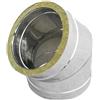 DianKamin Curva in inox a 45° doppia parete per canne fumarie 130-180mm
