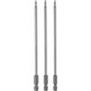 QUARKZMAN 3Pz TT10 Punte Cacciaviti Torx Sicurezza 150mm L Set Precisione | Gambo Esagonale 1/4, Magnetiche, Antimanomissione, a Stella a 6 Punte, Trapano Acciaio S2, Utensili Elettrico Industriali
