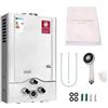QUUGAR Scaldabagno a gas GPL, 16 kW, scaldabagno istantaneo a gas (6 l - 16 kW) | 6 l/min (2,1 GPM), protezione contro il surriscaldamento, con soffione doccia e idraulico, bruciatore per caldaia per