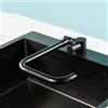 ZPSPZ Rubinetto Lavello Cucina Pieghevole Sottofinestra Girevole Miscelatore Cucina Abbattibile Inox Acqua Fredda e Calda Maniglia Singola Monoforo-Nero