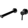 VALAZ Rubinetto Lavabo da Incasso Nero Opaco Tondo Serie Guadalquivir | Rubinetto da lavabo da incasso a parete, miscelatore monocomando, ottone e acciaio inox, risparmio idrico, nero opaco