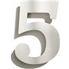 INOXSIGN Numero civico moderno 5 - acciaio inox - resistente alle intemperie - compreso il materiale di montaggio - N.25.E