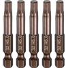 QUARKZMAN 5Pz Punte Cacciavite Piatta Esagonale H5.0 (5mm) con Punta Magnetiche Gambo Esagonale 1/4 Lunga 50mm (2) Inserti per Avvitatore Metrico Acciaio S2 Chiave Bussola, Tonalità Rame