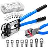 Normodic Set Pinza Crimpatrice per 6/10/16/25/35/50 mm² (AWG 10-1/0) | con Pinza Crimpatrice HX50B & Tronchese per Cavi & 60 Capicorda ad Anello & 60 Guaine Termorestringenti in Rosso e Nero