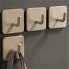 DEKAZIA® 4 Appendiabiti da Parete Adesivi Warm Greige Beige Acciaio Inox | ganci senza forare, attaccapanni da muro, extra forti, autoadesivi, giacche, asciugamani, ingresso