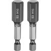 QUARKZMAN 2Pz Punte Cacciavite Piatte Testa Esagonale H10 (10mm) Punta Magnetiche Gambo Esagonale 1/4 Lunga 50mm (2) Lucidatura a Specchio Inserti per Avvitatore Metrico per Chiave