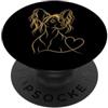 Chinese Crested Lovers Gifts for Women Linea Crestata Cinese Art PopSockets PopGrip Adesivo