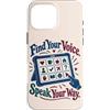 Neurodiversity Inclusion Roots Custodia per iPhone 16 Pro Max AAC Communication Board Find Your Voice Speech Therapy