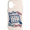 Neurodiversity Inclusion Roots Custodia per iPhone 16 AAC Communication Board Find Your Voice Speech Therapy