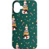 Cute Christmas & Cozy Winter Xmas Patter Custodia per iPhone 16 Plus Albero di Natale verde scuro per gatti, con bastoncini di zucchero