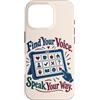 Neurodiversity Inclusion Roots Custodia per iPhone 16 Pro AAC Communication Board Find Your Voice Speech Therapy