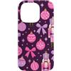 Cute Christmas & Cozy Winter Xmas Patter Custodia per iPhone 14 Pro Schiaccianoci rosa prugna lilla palla fiocco Natale Girly