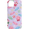 Cute Christmas & Cozy Winter Xmas Patter Custodia per iPhone 14 Plus Lilla lavanda pastello Candy Lollipop Cane Natale Natale