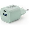Technaxx Mini Caricatore Rapido 30 W GaN, USB-C+USB-A, GS-TÜV, Verde TX-375