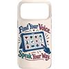 Neurodiversity Inclusion Roots Custodia per iPhone 17 Pro Max AAC Communication Board Find Your Voice Speech Therapy