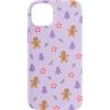 Cute Christmas & Cozy Winter Xmas Patter Custodia per iPhone 14 Plus Albero di Natale alla menta piperita di pan di zenzero e lavanda lilla