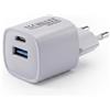 Technaxx Mini Caricatore Rapido 30W GaN, USB-C+USB-A, GS-TÜV, Viola TX-376 | Carica 2 dispositivi USB contemporaneamente con una potenza combinata fino a 5 V/3,4 A; formato compatto di 3 × 3 × 7 cm, 50g