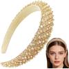 Traziewell Fascia per capelli imbottita con cristalli per donne, realizzata a mano, in acrilico, con perline in stile bohémien, H60136