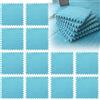 LUPATDY 12 Pezzi Tappeto Puzzle in EVA, Tappeti Puzzle in Peluche Interconnessi, 30x30cm Tappeto Gioco Antiscivolo per Camera da Letto, Soggiorno e Cameretta Bambini (Blu Scuro)