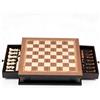 Peradix Set di scacchi magnetici a scacchi con 2 cassetti incorporati, classici giochi in legno 2 in 1 con 2 regine extra per bambini e adulti, set da viaggio portatile da gioco di scacchi