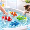 Auirshiky Set di 4 pesci nuotatori, gioco d'acqua riutilizzabile per bambini e gatti per vasca da bagno, doccia, gioco d'acqua interattivo