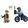 LEGO Città: Minifigure poliziotta con bici e truffatore