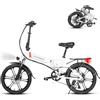 SAMEBIKE Bicicletta Elettrica Piegevole 20 bici pedalata assistita Motore Brushless 250W Batteria Rimovibile 48V 10AH 25km/h ebike per Tutti i Terreni 70-80KM Autonomia Commuting bike